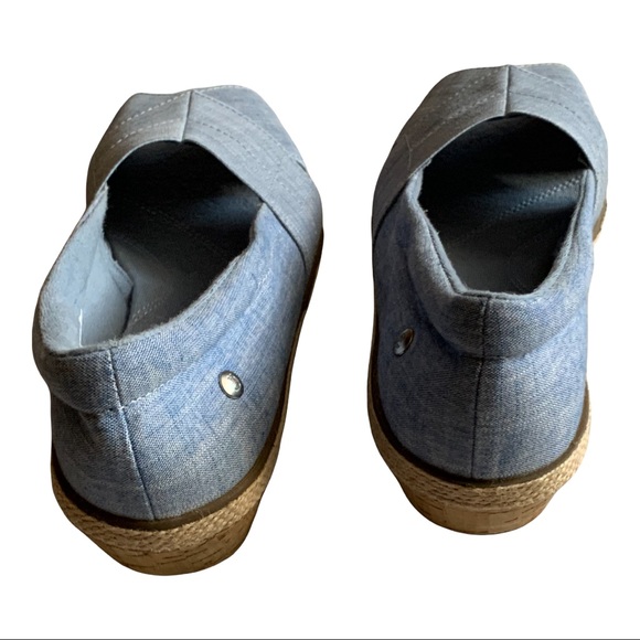 Grasshopper Women’s  Blue Denim Peach Open Toe Canvas Flat , Size 8 - Picture 4 of 15